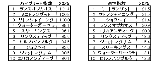 2025　きさらぎ賞　HB指数